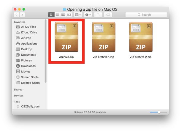 zip on mac for windows